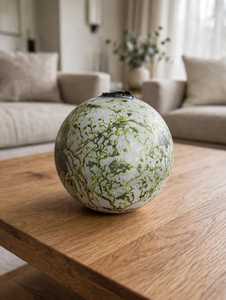 Green White Moss Agate <b>Crystal</b> <b>Sphere</b> Polished Engraved Ball for Christmas Home Decoration Feng Shui Gift - Product Image 1