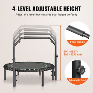 Trampolino Fitness Pieghevole da 40 Pollici, Mini Rebounder Stabile e Silenzioso con 4 Leve, Carico Massimo 330 libbre, Trampolino per Esercizi - Product Image 4