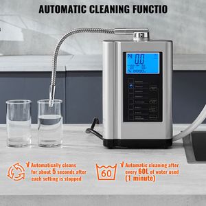 Macchina Ionizzatrice d'Acqua Alcalina pH 3.5-10.5, 7 Impostazioni, Sistema di Filtrazione Domestico, Purificatore d'Acqua Alcalina/Acida con Idrogeno - Product Image 4