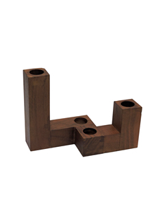 Modern 4-Arm Metal Candle Holder, Geometric Block <b>Candelabra</b>, Minimalist Metal Taper Tabletop Centerpiece for Home Decor Accent - Product Image 2