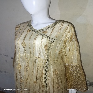 Heavy Design <b>Net</b> <b>Fabric</b> Party Wear Heavy Embroidery Work with Fancy Embroidery Work Dupatta for Wedding Punjabi Dresses for Eid - Product Image 3