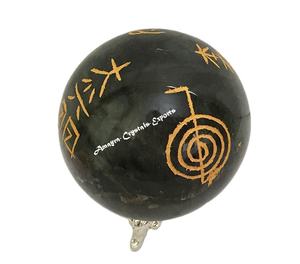 Sphère Reiki Gravée Obsidienne Noire Pierres Précieuses Dernières Boules d'agate de qualité supérieure Vente en gros Achetez en ligne chez Amayra Crystals Exports - Product Image 1