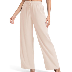 Pantalon large pour femme, personnalisable, haute qualité, toucher frais, coupe décontractée, taille élastique, respirant – Grande Vente - Product Image 4