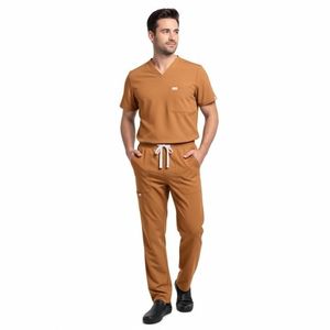 Medical <b>Doctor</b> Men Scrub Suit Cotton Fabric Hospital Uniform <b>Set</b> OEM Custom Clothing Supplier Breathable Scrub Suits Men's - Product Image 3