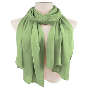 Foulard en Georgette Unie en Polyester pour Femme, Écharpe Épaisse en Mousseline de Soie à Bulles, Hijab Musulman, Châle Tudung – Vente en Gros - Product Image 2