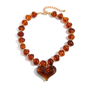 Lightweight resin <b>bead</b> <b>necklace</b> for everyday wear with smooth finish vibrant tones and comfortable fit for use - Product Image 4