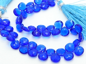 Perles en cristal de kyanite bleue facettées en forme de cœur et de goutte d'eau, 8 mm, 8 pouces, perles en verre soufflé pour la fabrication de bijoux et boucles d'oreilles, vente en gros - Product Image 1