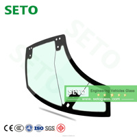 Vitre de cabine d'excavatrice pour Cat Caterpillar Komatsu Hyundai Volvo Hitachi Kobelco Doosan Daewoo Sumitomo avec homologation Emark