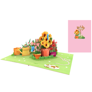 Custom Floral Garden 3D Pop Up Card, OEM/ODM Manufacturer <b>Handmade</b> 3D Greeting Card, Wholesale Flower Greeting Card <b>Paper</b> Gift - Product Image 1