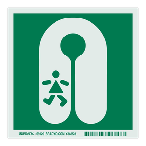 Señal de Seguridad Marina Fotoluminiscente BradyGlo, 6x6 Pulgadas, PVC, Señal de Rescate para Embarcaciones - Product Image 3