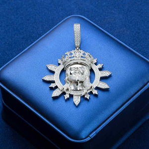 Exclusive 925 Sterling <b>Silver</b> Moissanite Diamond Pendant VVS1 D Color Brilliant Cut Iced Moissanite Diamond <b>Silver</b> Pendant - Product Image 3
