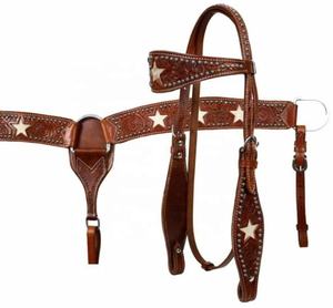 Top Seller Western Horse Products Brida de cabeza de cuero con cuentas y herramientas a mano - Product Image 1