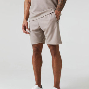 Ensemble deux pièces décontracté pour homme, gris clair, tricoté 100 % coton, respirant, écologique, sans couture, avec poche avant unie - Product Image 4