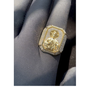 Anillo Cruzado de Plata de Ley 925 con Diamantes, Joyería de Lujo para Hombre, Estilo Hip Hop Moderno - Product Image 1