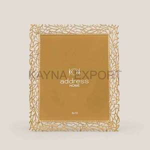 Aluminum Metal <b>Gold</b> Leaf Design Luxury <b>Gold</b> Platted Metal Photo <b>Frame</b> Customized Designer Metal Digital Photo <b>Frame</b> - Product Image 3