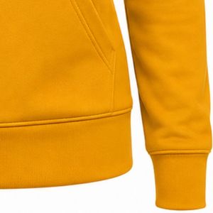เสื้อฮู้ดดี้สีเหลืองทองสำหรับผู้หญิง สไตล์กรีก ซิปครึ่งตัว แขนยาว ปักลายตราสัญลักษณ์ เสื้อคลุมมีฮู้ดลำลองสำหรับชมรมนักศึกษา - Product Image 5