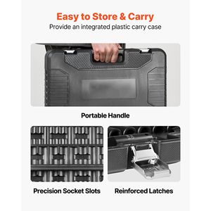 ชุดบล็อกหกเหลี่ยมแบบดีพอิมแพค 26 ชิ้น ขนาด 1/2 นิ้ว เมตริก 11-36 มม. 6 จุด ผลิตจากเหล็กอัลลอย CR-V Cr-Mo สำหรับซ่อมรถยนต์ - Product Image 4