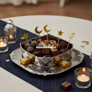 Bol à chocolat carré en métal avec plateau, qualité supérieure, bol à bonbons de table, dernière collection, bol à chocolat de luxe - Product Image 1