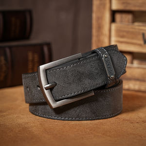 Cinturón Retro Casual de Cuero PU Marrón con Hebilla Metálica para Hombre y Mujer, Apto para Uso Diario y para Todas las Estaciones - Product Image 5