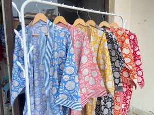 Bata Kimono de Algodón con Estampado Animal, Estilo Japonés, Ropa de Estar por Casa de Verano, Largo Completo, Manga Tres Cuartos, Secado Rápido, Suave - Product Image 1