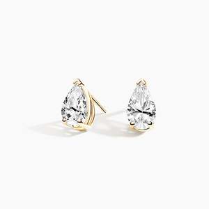 Pendientes de Diamantes Cultivados en Laboratorio con Corte de Pera de Tres Puntas, Plata de Ley 925, 1 Quilate, Certificados por IGI - Product Image 1