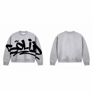 Sweat-shirt blanc à col rond pour femme, 100% coton, tricoté, imprimé lettres, coupe classique, manches longues, style automne - Product Image 2