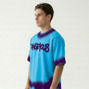 Wholesale Drop Shoulder Streetwear T-Shirt High Quality <b>Bleach</b> <b>Spray</b> Effect Tee Custom Branding Sialkot Factory - Product Image 3