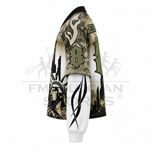 Custom Flag Layered <b>V</b>-<b>neck</b> Long Sleeve Breathable Quick-Dry Anti-Wrinkle Sports Jersey <b>Oversized</b> Mesh Unisex Streetwear - Product Image 3