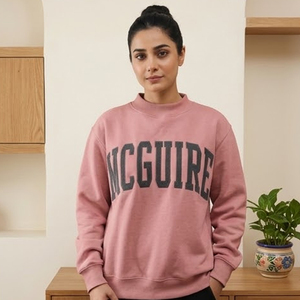 McGuire Women's Light Blue Oversized Crew Neck <b>Sweatshirt</b> Custom Sorority Mock Neck Knit Pullover Greek Letter Chapter Logo - Product Image 4