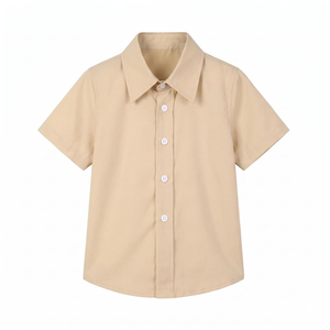 Uniforme Escolar de Verano para Niños, Camisa Ligera Multicolor con Logotipo Personalizado, Camisa de Vestir con Cuello y Botones para Niños - Product Image 1