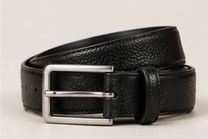 Ceinture en cuir véritable marron uni avec boucle ardillon rectangulaire en cuivre, décontractée et durable pour homme - Product Image 2