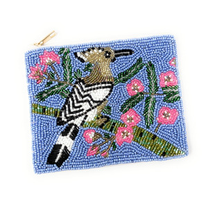 Monedero con cuentas Ocean Sunrise, Bolso de mano con diseño de delfín y onda, Bolso de arte marino con lentejuelas, Pequeño bolso de playa azul, Regalo para resort y viajes, Cremallera grande - Product Image 6