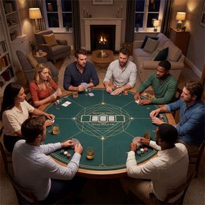 Tapis de table de poker portable XXL et XL de qualité casino avec base en caoutchouc antidérapante et sac de transport (vert) - Product Image 2