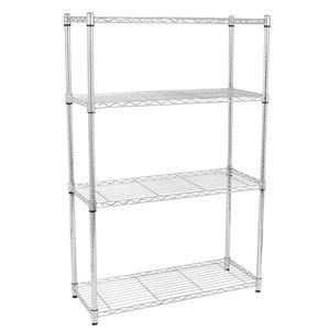 Scaffale a 4 Ripiani in Ferro Cromato 120*90*35, Mensole da Parete Argento di YF - Product Image 1