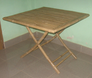 Mesa plegable de bambú de diseño tradicional para comedor al aire libre y uso en villas - Product Image 2