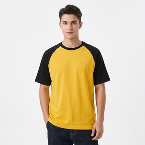 Camisetas Extra Grandes Lisas con Logotipo Personalizado, 100% Algodón para Hombre, Estampado Informal, Manga Raglán Tejida, Camiseta Personalizada a la Moda - Product Image 3