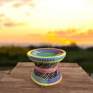Multifunctional Eco-Friendly Decorative Natural Rope Woven Wood Farmhouse Home <b>Stool</b> <b>Ottoman</b> Space Saving Apartment Living Park - Product Image 2