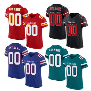 100% Polyester Breathable Short Sleeve Printed Striped Customized Color American Football Jersey with Custom Team Name - Product Image 3