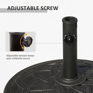 Base per Ombrellone Rotonda in Resina Bronzata da 22 Pollici, 42 Libbre, con Motivo Decorativo, Supporto Robusto per Pali da 1.5 e 1.89 Pollici, per Ombrelloni da Giardino e Cortile - Product Image 5