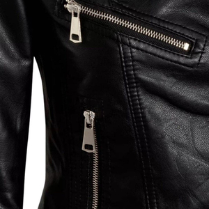 Women Classic <b>Genuine</b> Sheep Skin Eco-Friendly Windproof Outer Jacket Biker Clothing Designed for Warmth Comfort Modern Street - Product Image 4