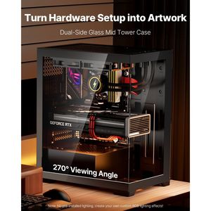 Estuche para juegos de PC Mid-Tower para placa base ATX 2 ventiladores de 120 mm para jugadores - Product Image 2