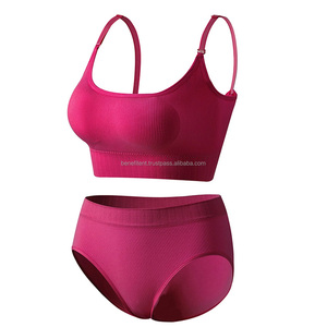 Ensemble soutien-gorge et culotte de sport respirant pour femmes grandes tailles, style urbain, tissu doux, idéal pour l'été - Product Image 1