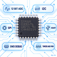 Microcontrôleur STM32F030K6T6 32 bits en stock, CI 48 MHz, 32 Ko Flash, LQFP32, circuit intégré de contrôle embarqué pour la fourniture de BOM