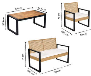 Ensemble de mobilier d'extérieur moderne en rotin tissé à la main de 4 pièces de haute qualité Meilleur prix pour appartement ferme salons cours - Product Image 6