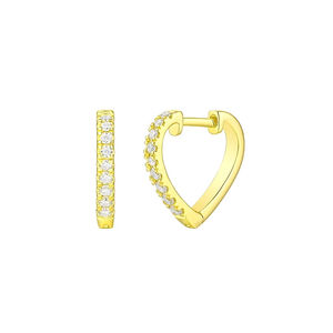 Pendientes de Aro con Diamantes Naturales en Forma de Corazón, Diseño Moderno y Romántico para Mujer, Oro de 10K, Joyería de Moda para Uso Diario - Product Image 1