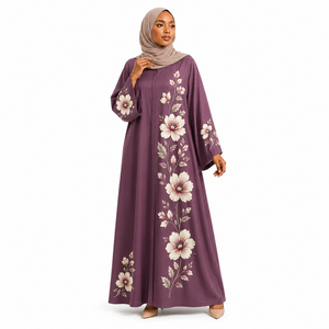 African <b>Print</b> Open Front Abaya Elegant Muslim Women Kaftan Dress Black African Style Abaya with Gold <b>Print</b> Luxury <b>Islamic</b> - Product Image 5