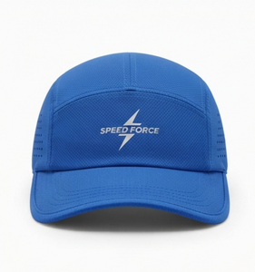 Custom Large Head Speed Blue Sporty Cap Moisture wicking Breathable Polyester Unisex <b>Hat</b> for Spring Summer Outdoor Activities - Product Image 1