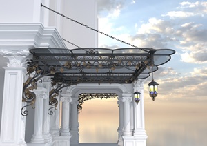 Custom KHP Iron European Outdoor Hotel Furniture Stained Glass <b>Canopy</b> Decorative Pendant <b>Roof</b> Floral Pattern Entryway Balcony - Product Image 2