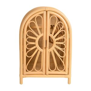 Wholesale Natural Rattan Baby Doll Cabinet Factory Direct Source Handmade <b>Miniature</b> Wardrobe Kids Toy Organizer Storage - Product Image 2