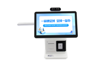 MHY Écran double 1080p LCD sur pied tout-en-un pour point de vente avec lecture de codes QR, de cartes d'identité, reconnaissance faciale et gestion des visiteurs